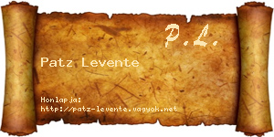 Patz Levente névjegykártya